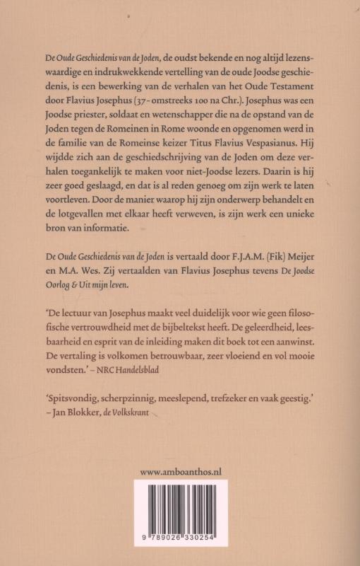 Achterkant van De oude geschiedenis van de joden
