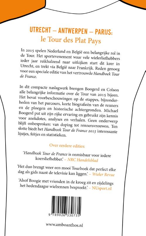Achterkant van Handboek Tour de France 2015