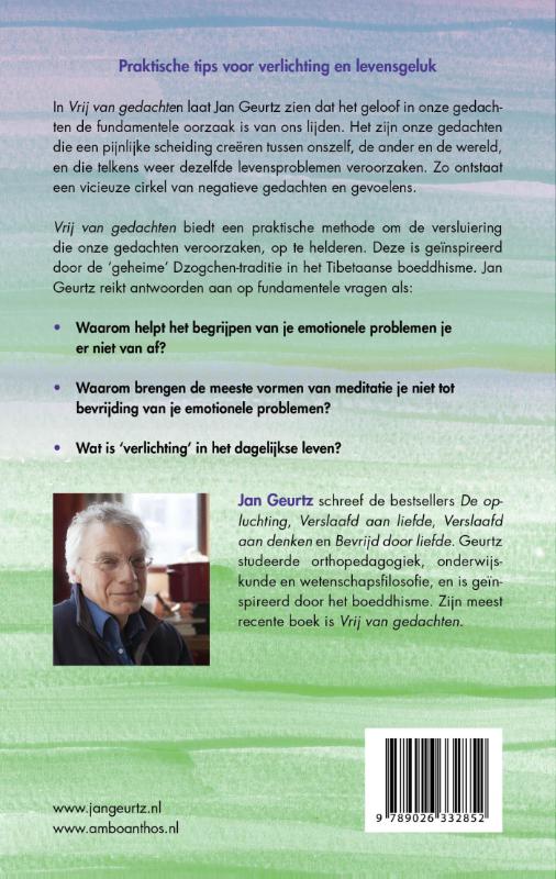 Achterkant van Vrij van gedachten
