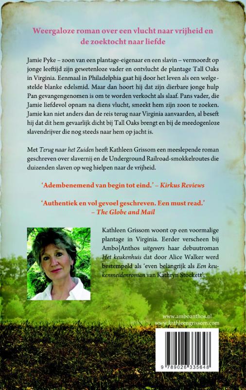 Achterkant van Terug naar het Zuiden