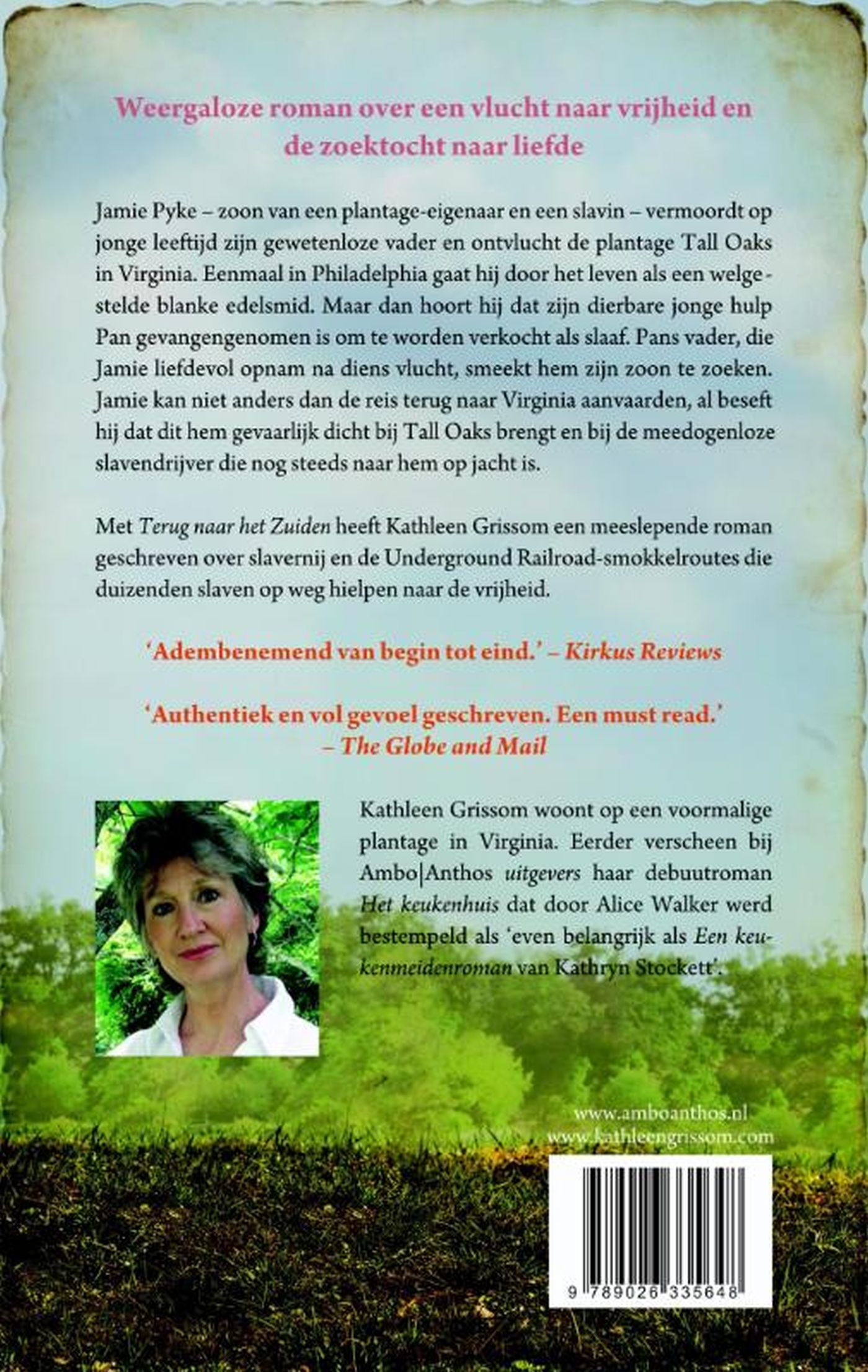 Achterkant van Terug naar het Zuiden