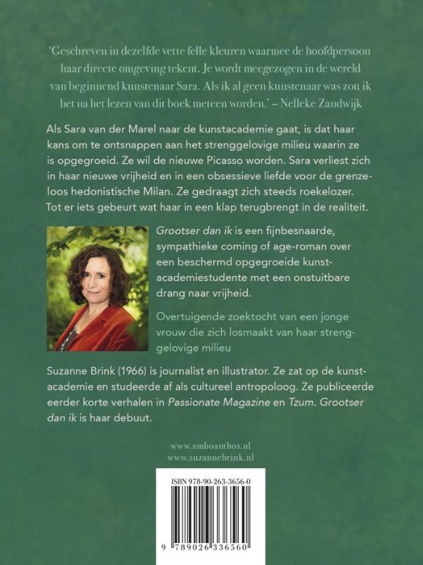 Achterkant van Grootser dan ik