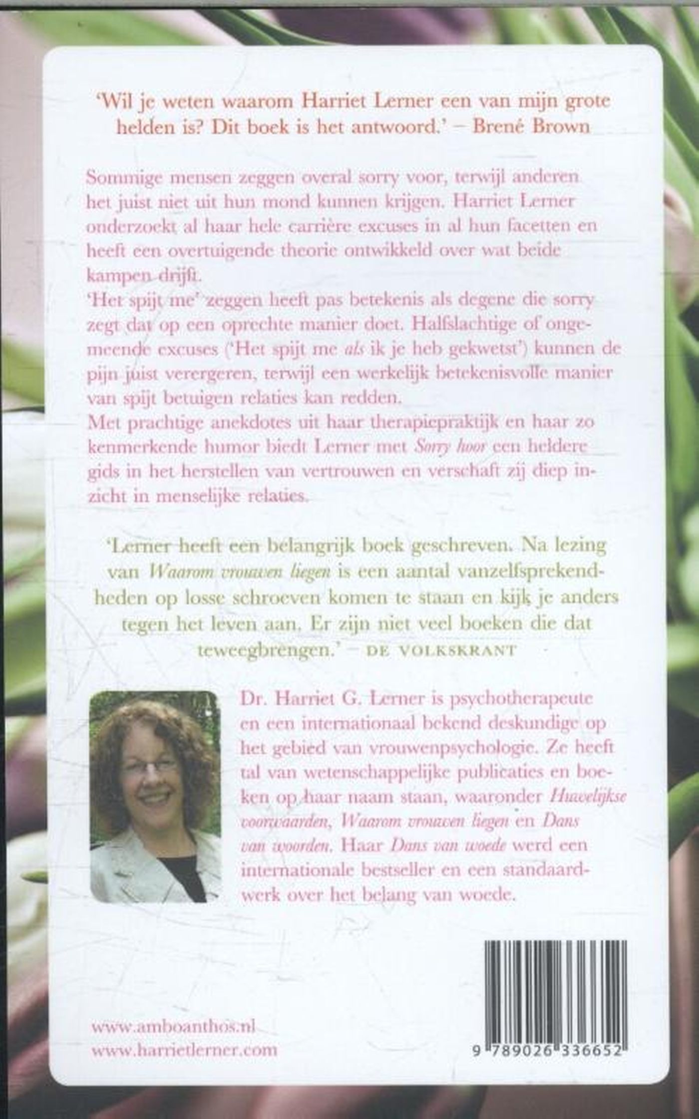 Achterkant van Sorry hoor