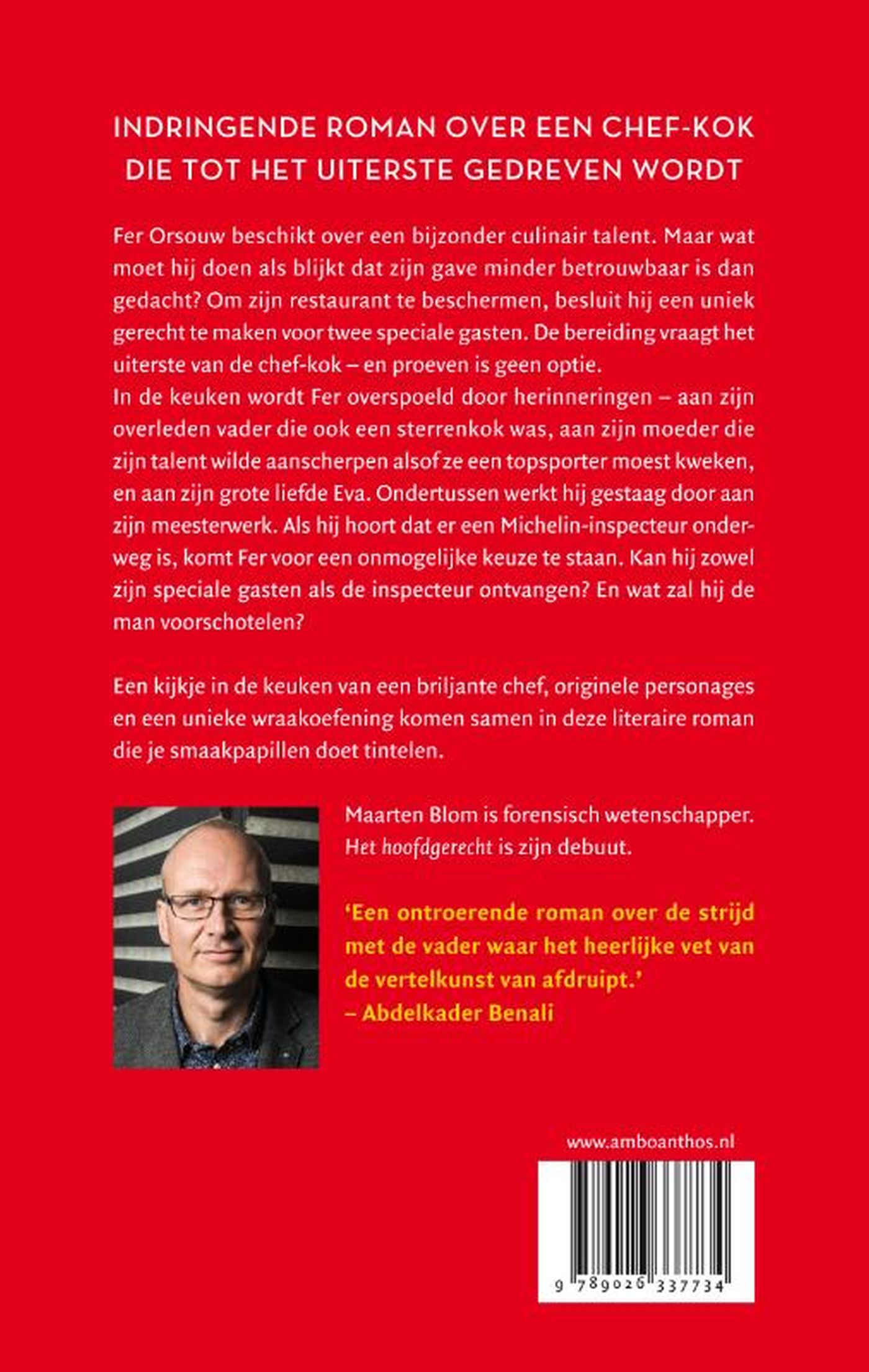 Achterkant van Het hoofdgerecht
