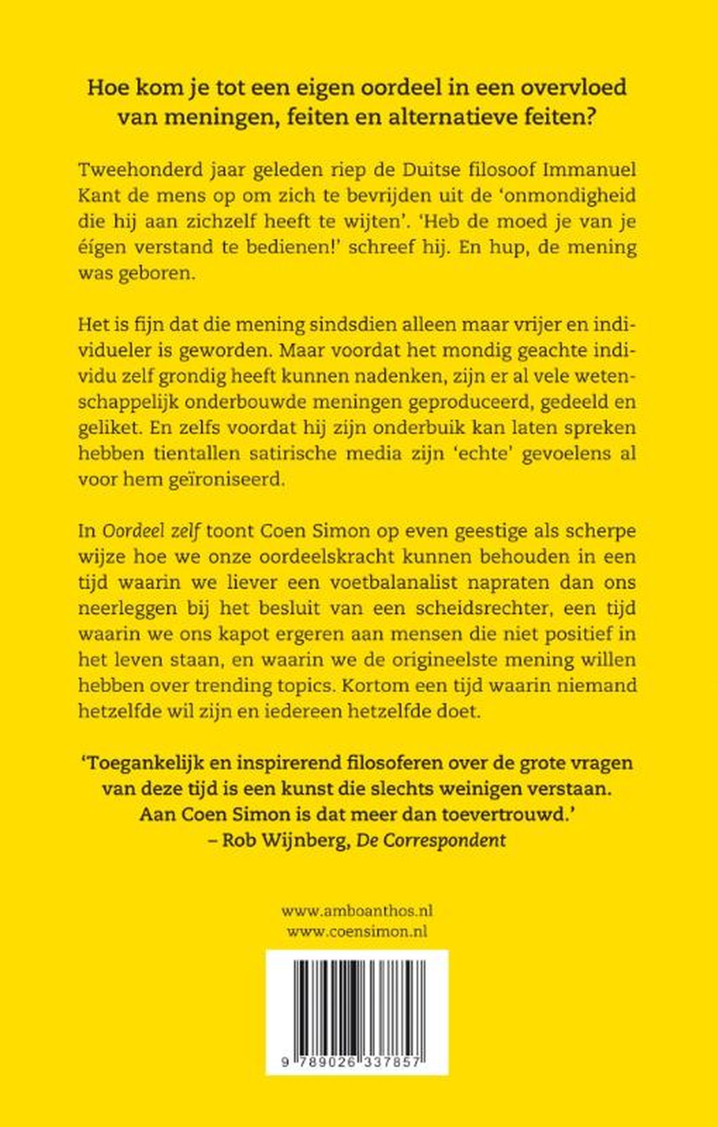 Achterkant van Oordeel zelf