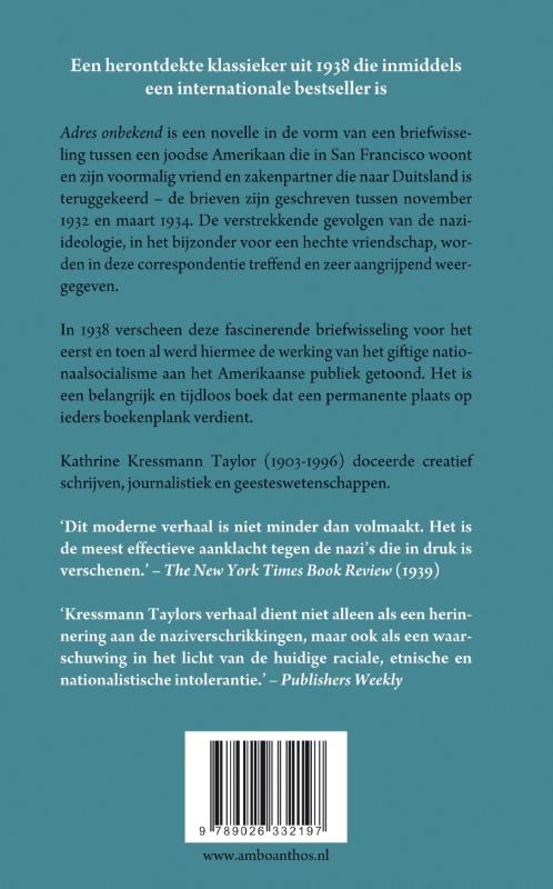 Achterkant van Adres onbekend (6 exx.)