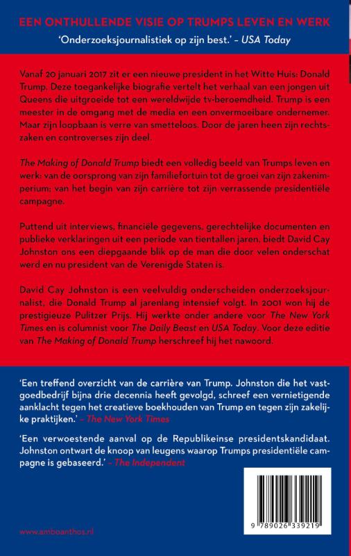 Achterkant van The making of Donald Trump