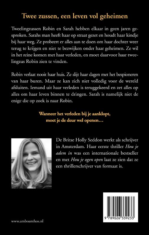 Achterkant van Hou je ogen open