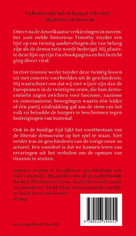 Achterkant van Over tirannie