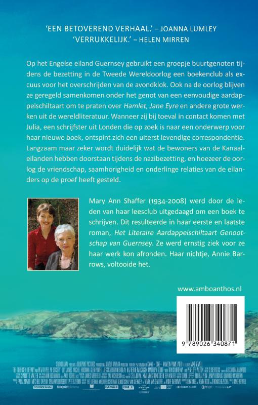 Achterkant van Het literaire aardappelschiltaart genootschap van Guernsey