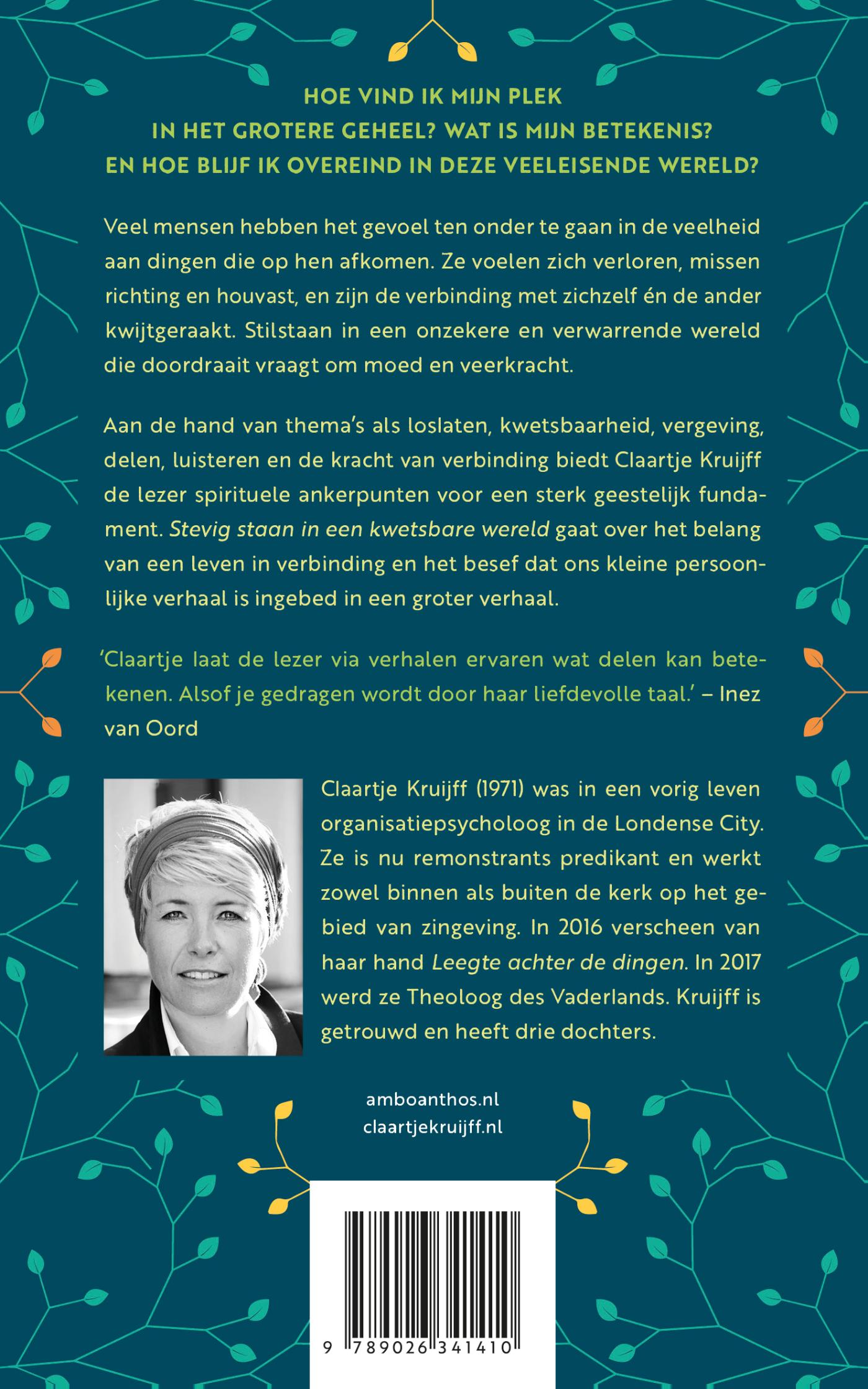 Achterkant van Stevig staan in een kwetsbare wereld
