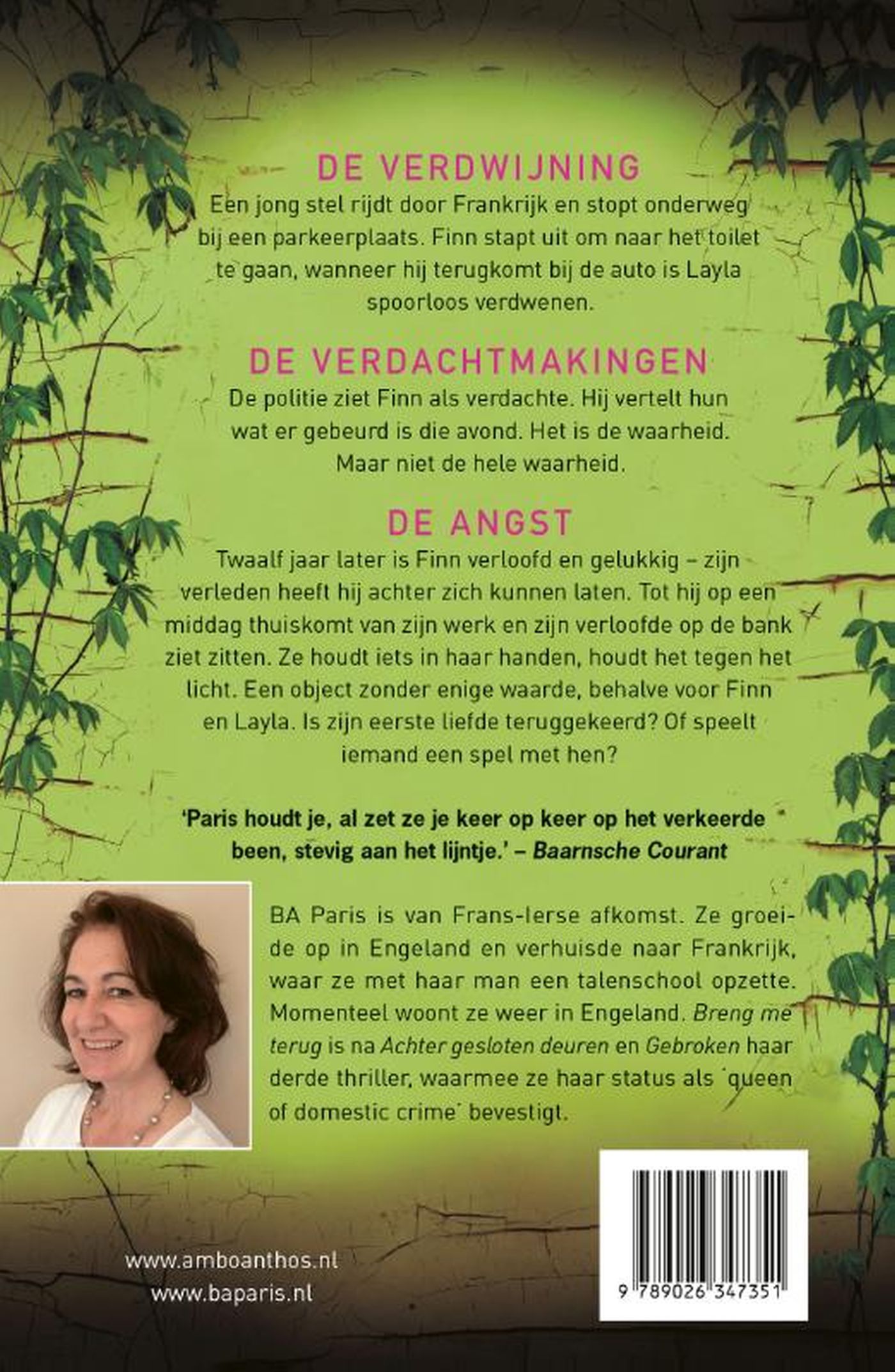 Achterkant van Breng me terug