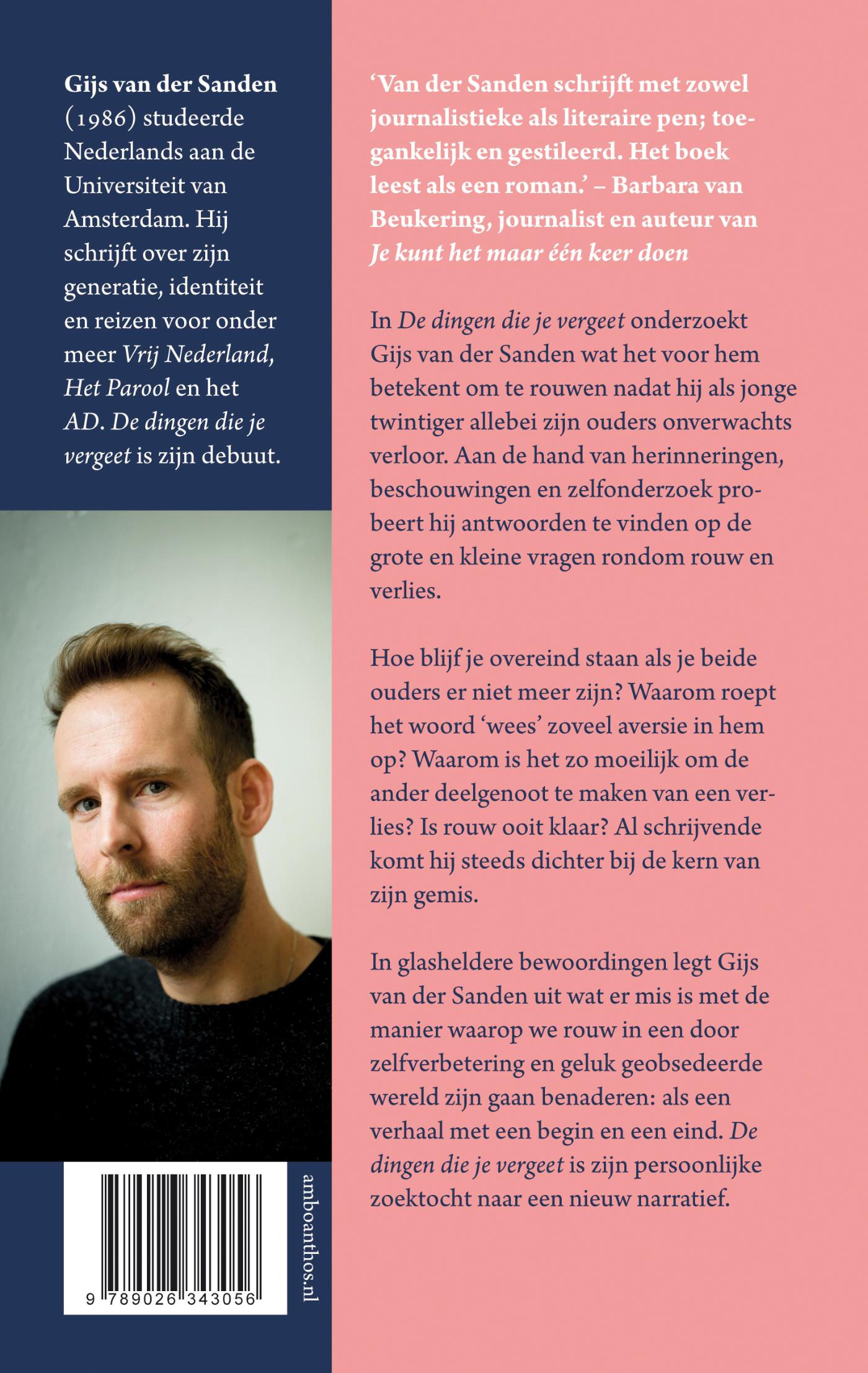 Achterkant van De dingen die je vergeet