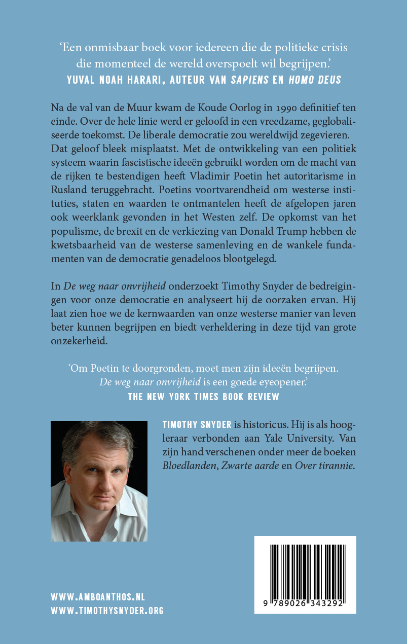 Achterkant van De weg naar onvrijheid