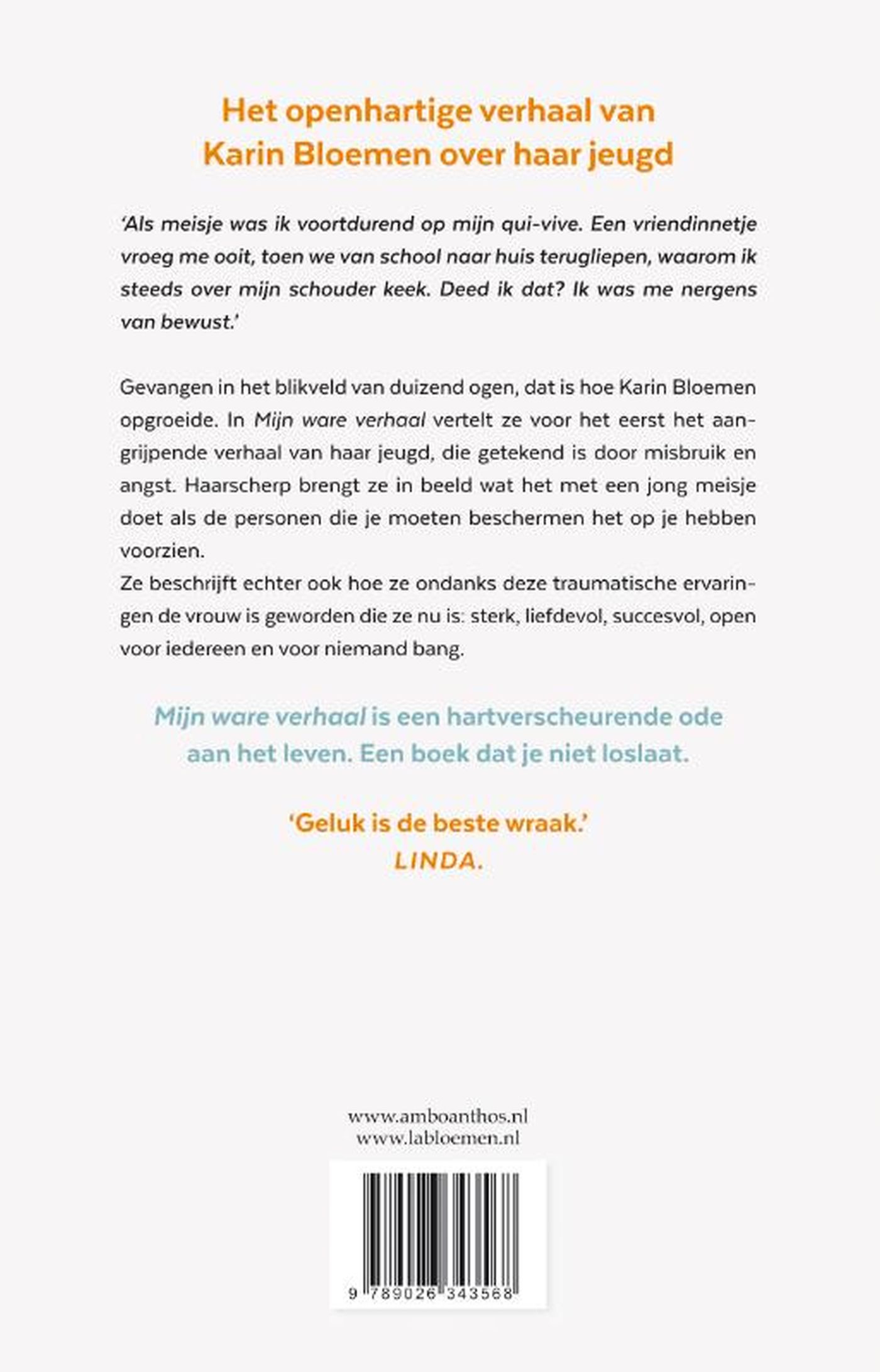 Achterkant van Mijn ware verhaal