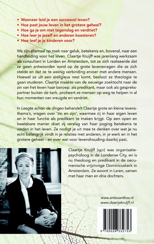 Achterkant van Leegte achter de dingen