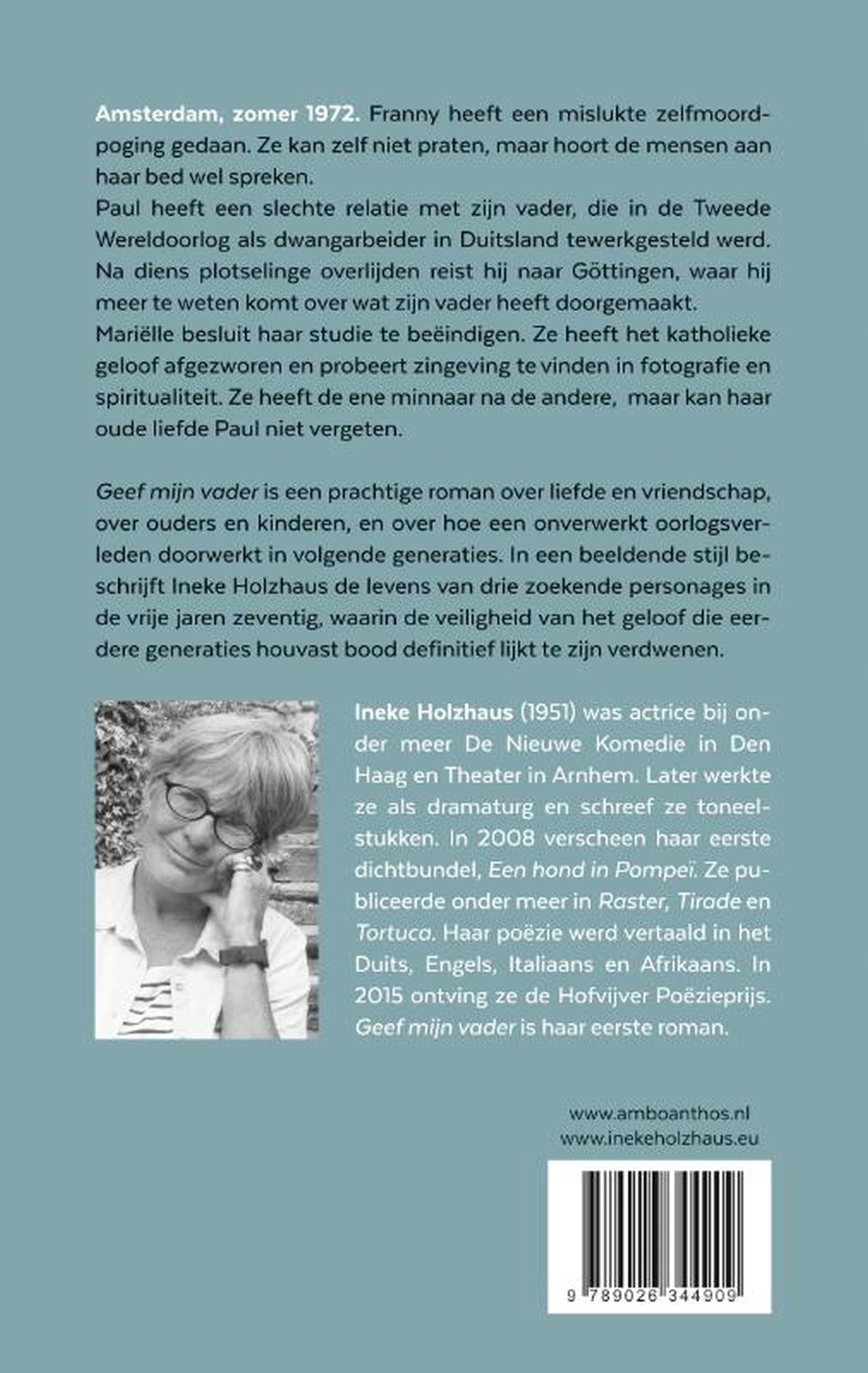 Achterkant van Geef mijn vader