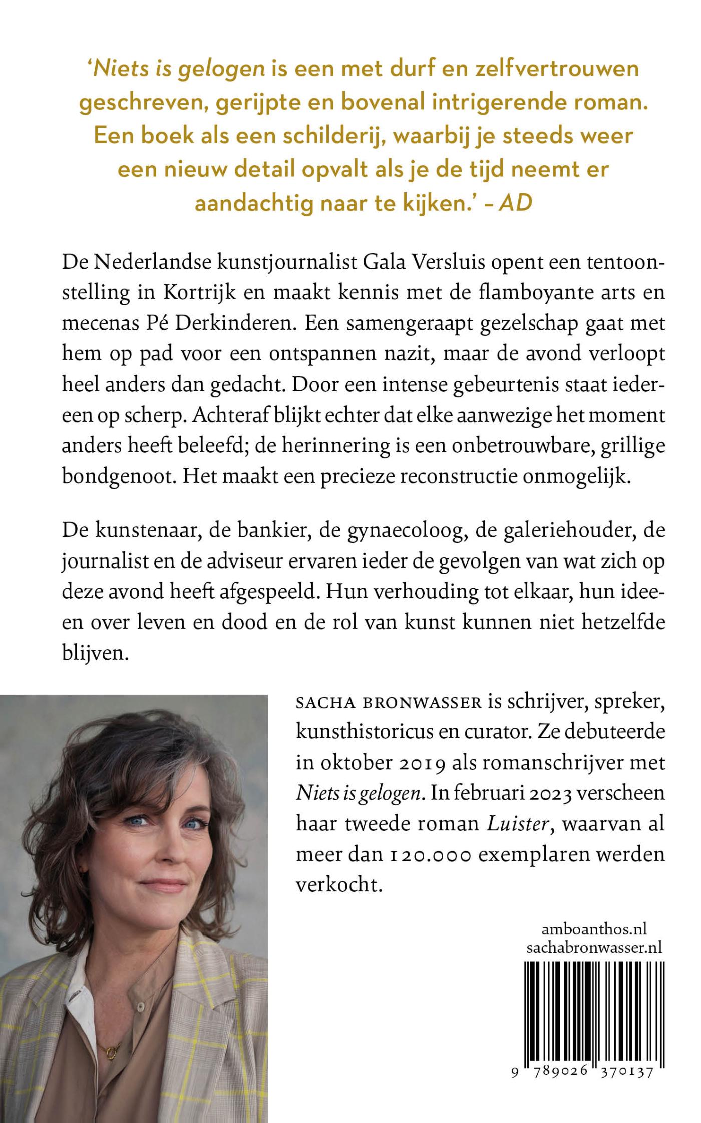 Achterkant van Niets is gelogen
