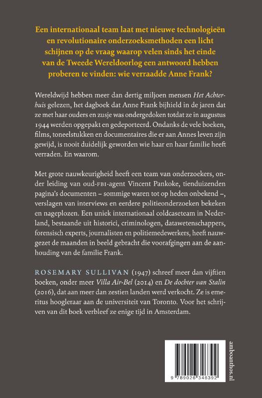 Achterkant van Het verraad van Anne Frank