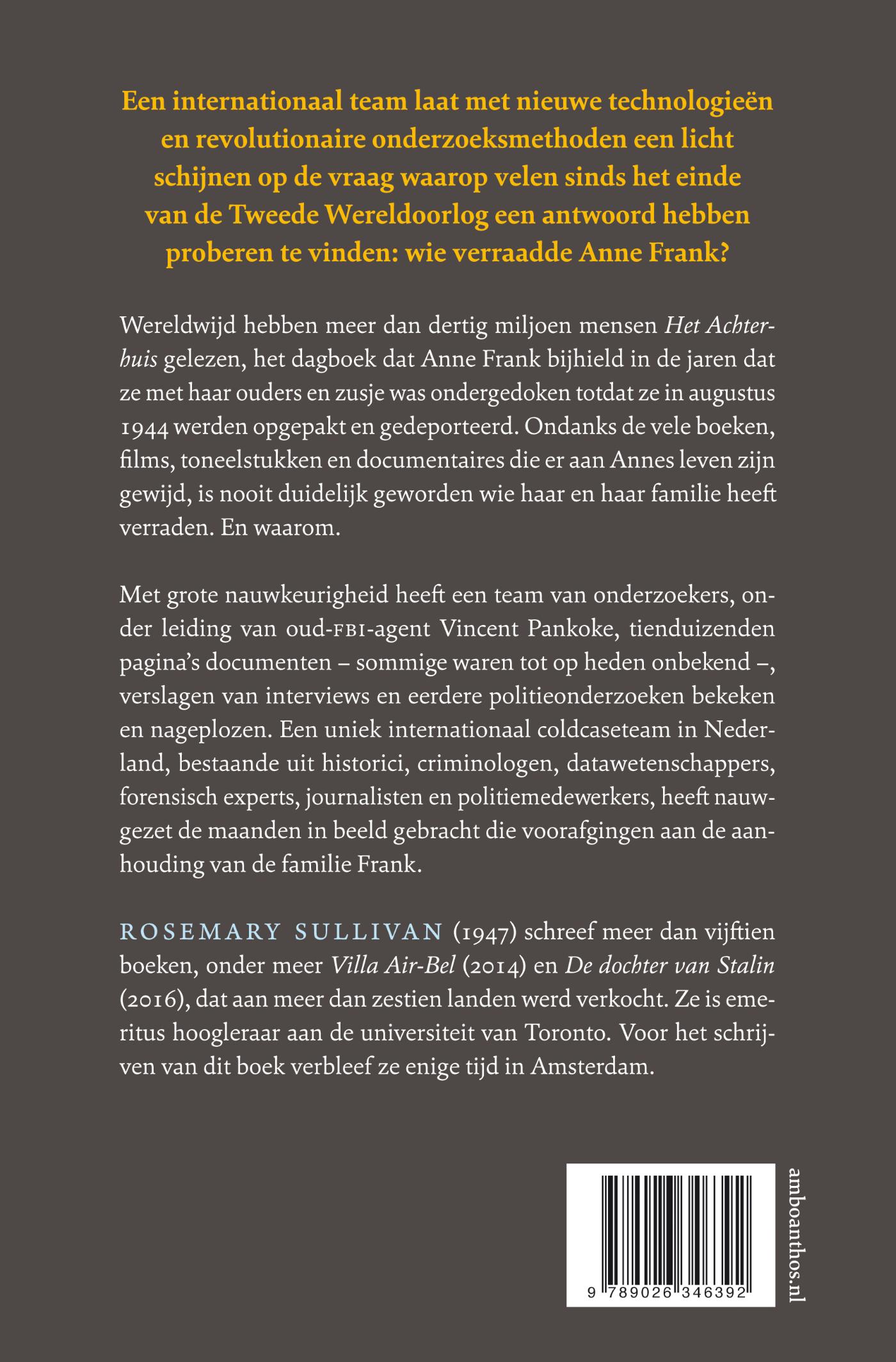 Achterkant van Het verraad van Anne Frank