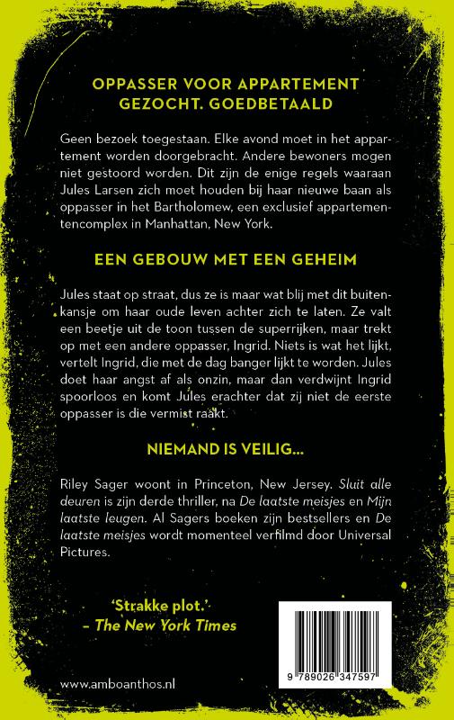Achterkant van Sluit alle deuren
