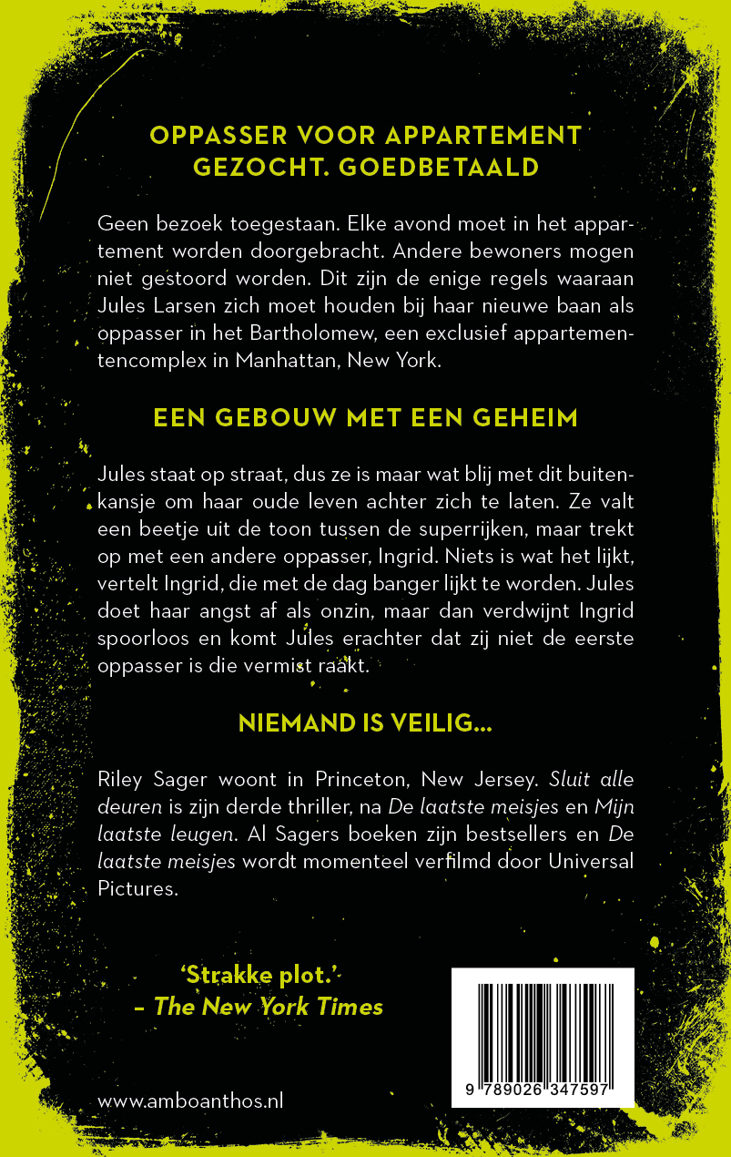 Achterkant van Sluit alle deuren