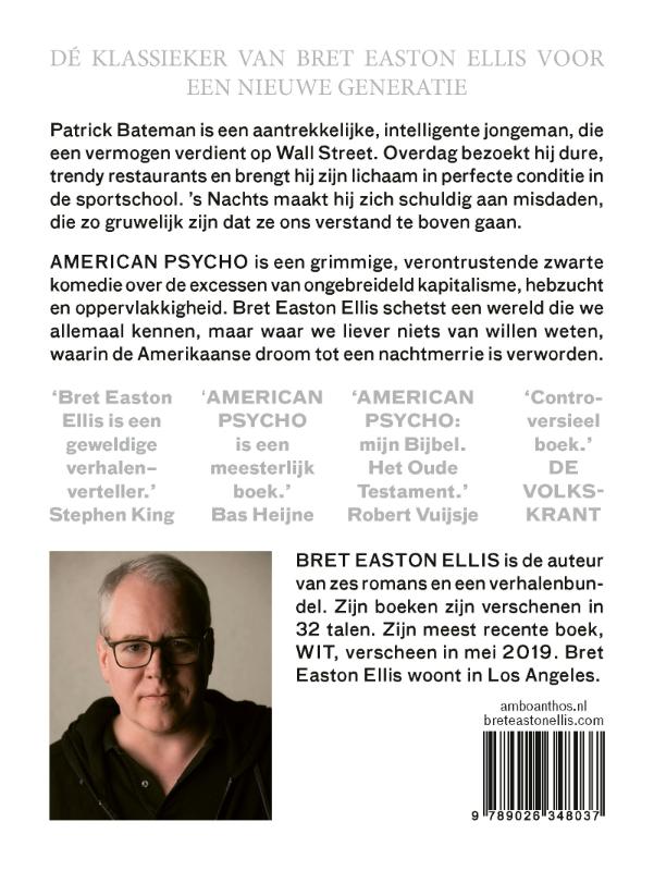 Achterkant van American psycho