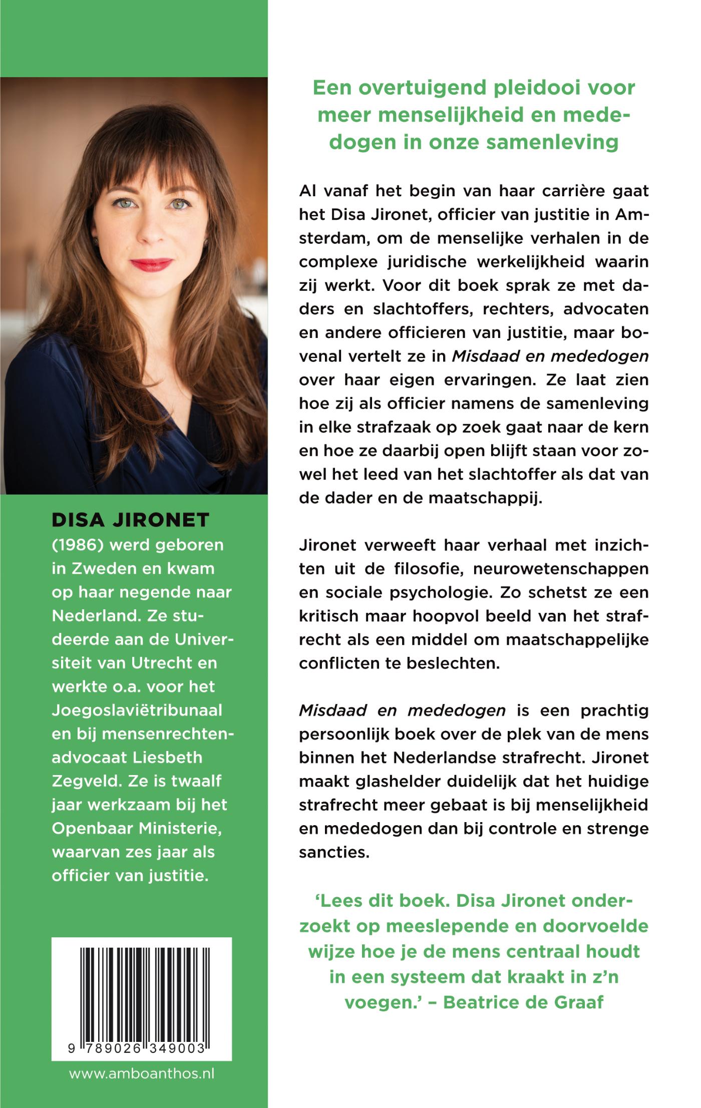 Achterkant van Misdaad en mededogen