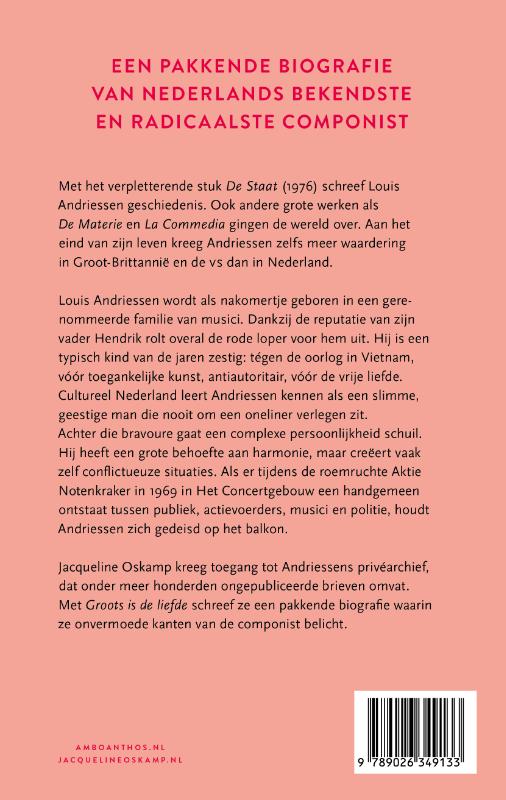 Achterkant van Groots is de liefde