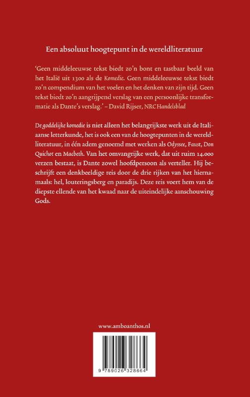 Achterkant van De goddelijke komedie