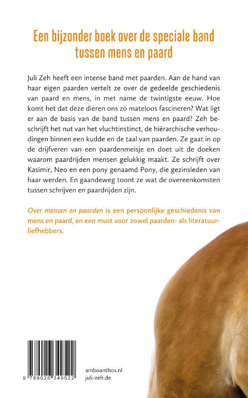 Achterkant van Over mensen en paarden