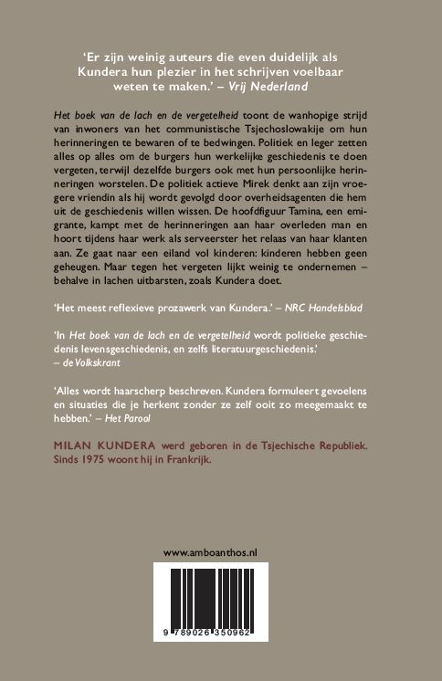 Achterkant van Het boek van de lach en de vergetelheid