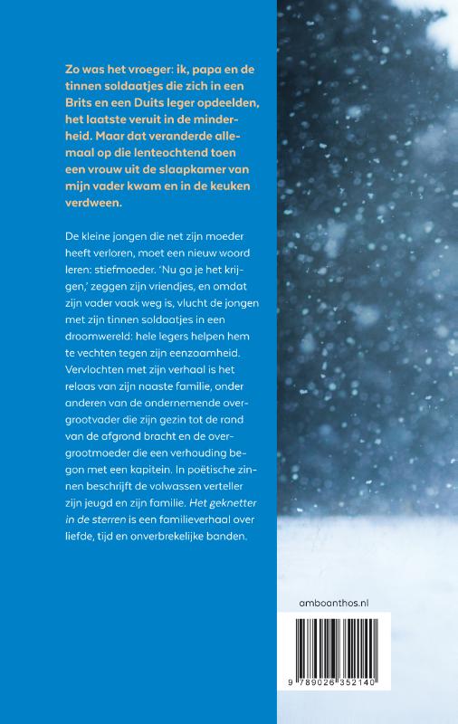 Achterkant van Het geknetter in de sterren
