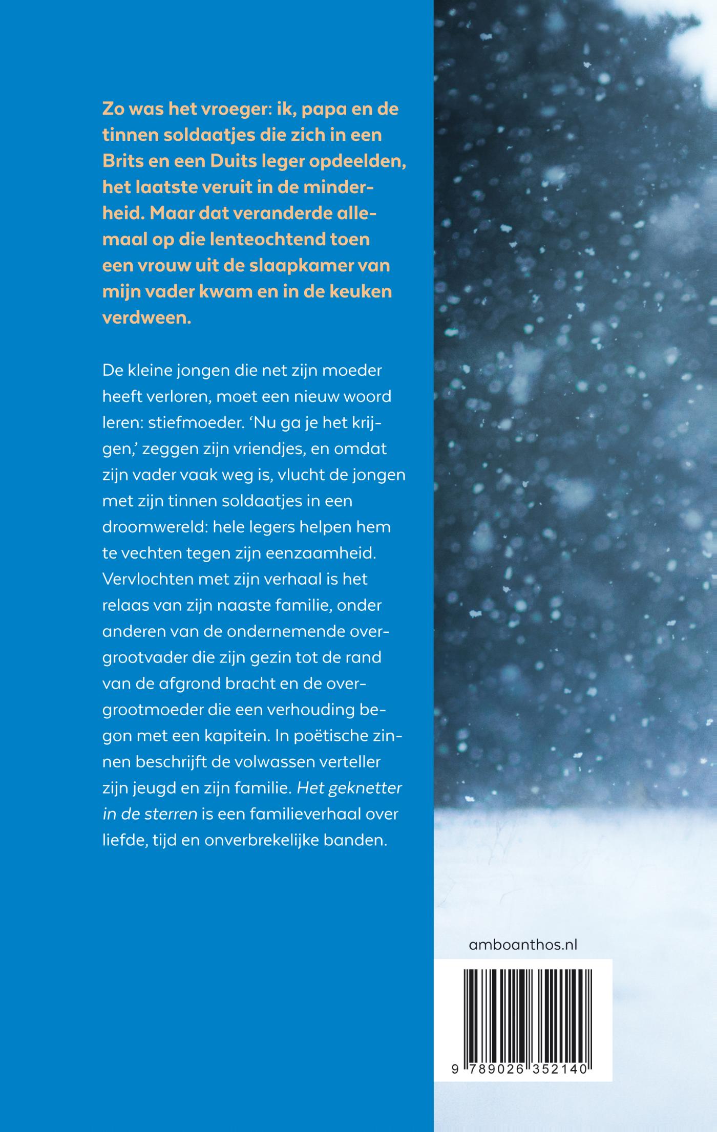Achterkant van Het geknetter in de sterren