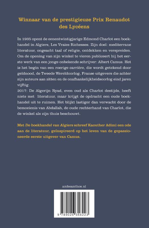 Achterkant van De boekhandel van Algiers