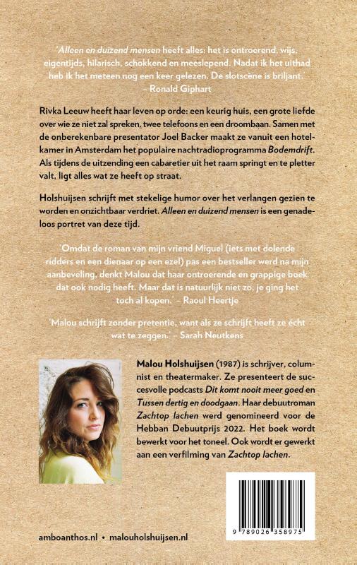 Achterkant van Alleen en duizend mensen