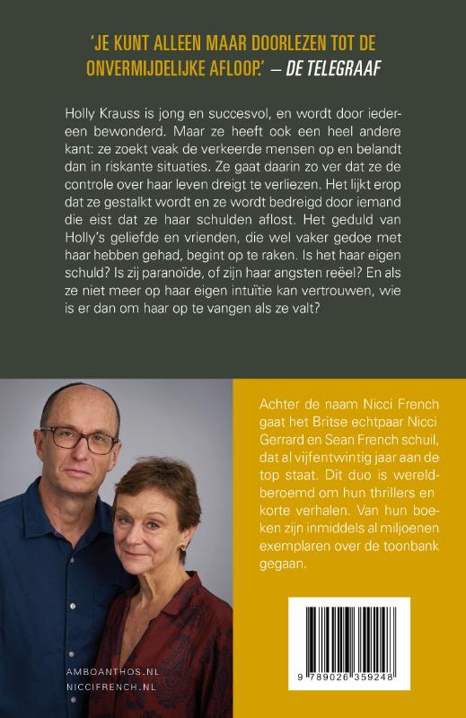 Achterkant van Vang me als ik val