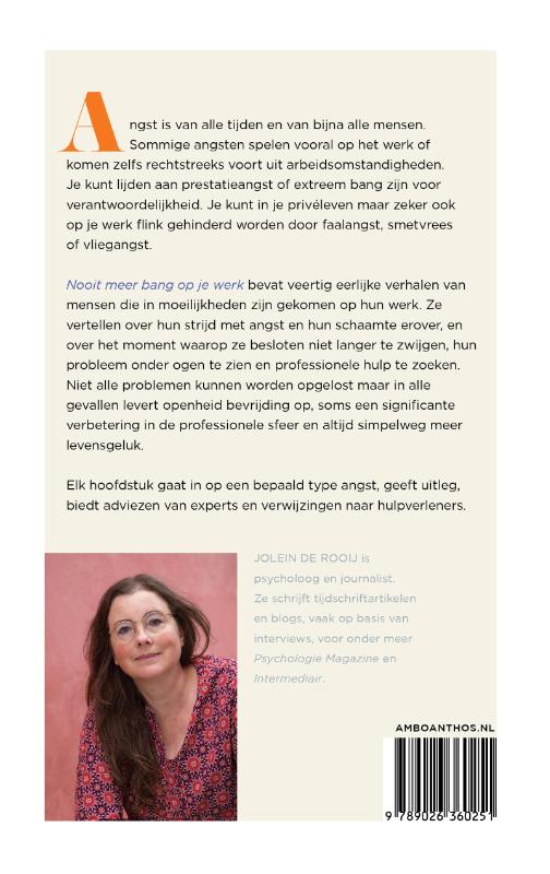 Achterkant van Nooit meer bang op je werk