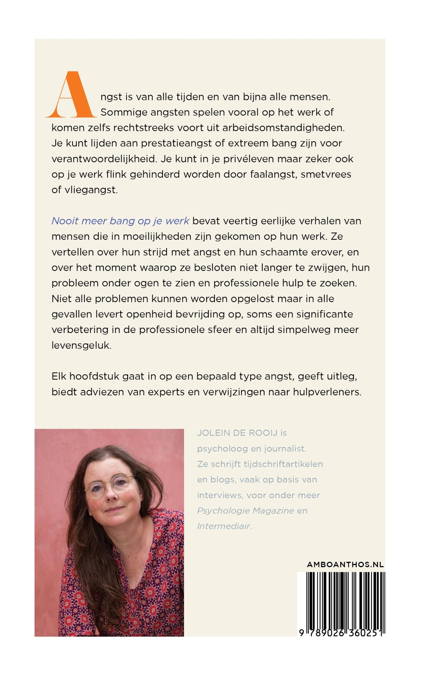 Achterkant van Nooit meer bang op je werk