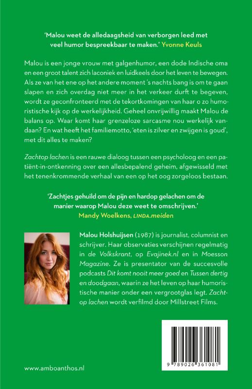 Achterkant van Zachtop lachen