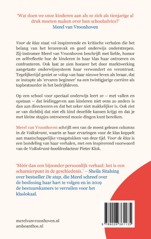 Achterkant van Voor de klas