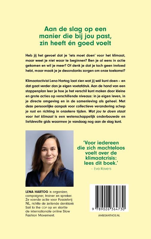 Achterkant van Wat jou te doen staat voor het klimaat