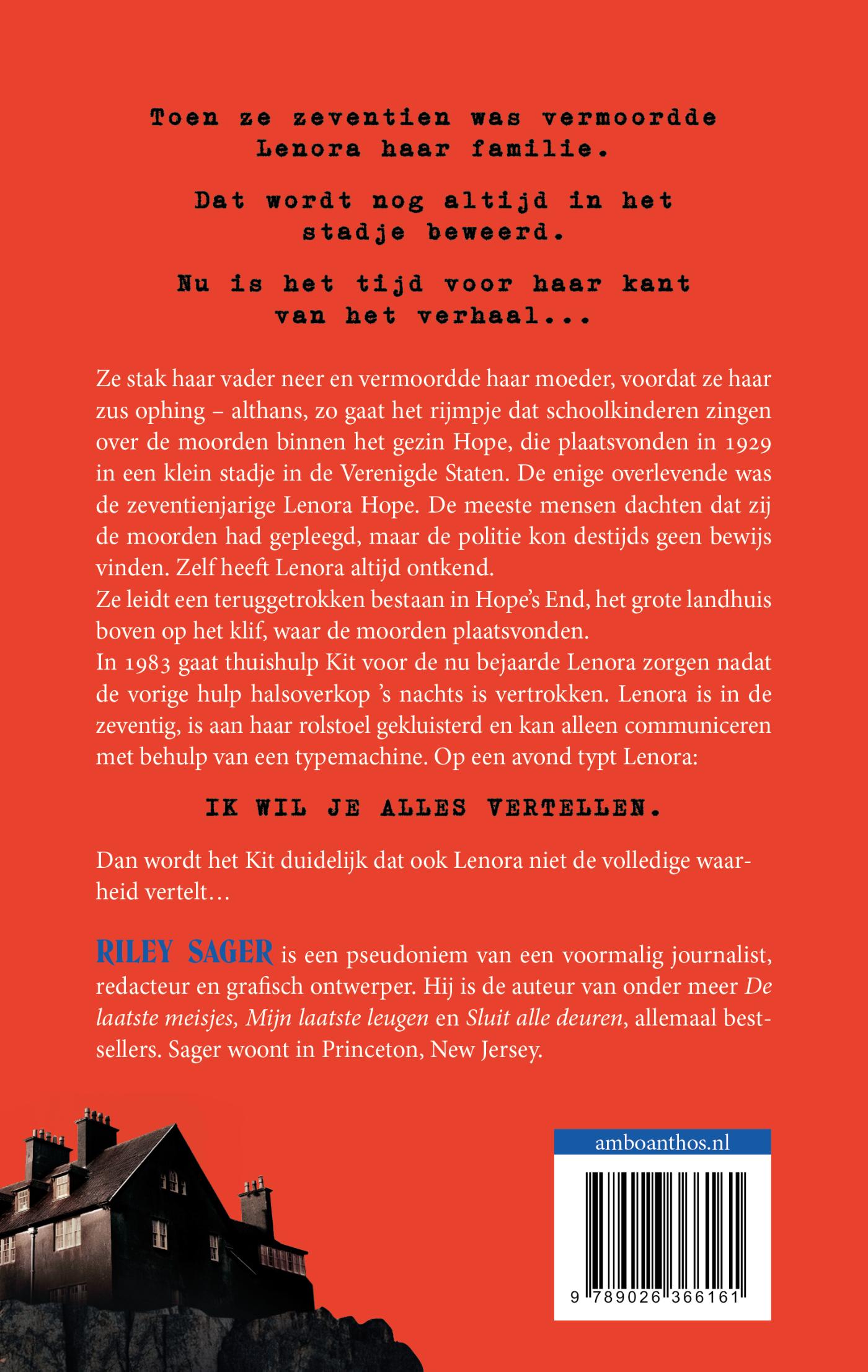 Achterkant van De enige die overbleef