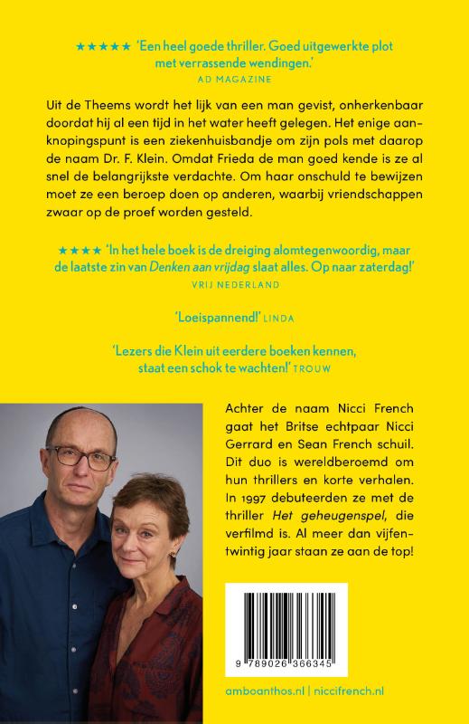 Achterkant van Denken aan vrijdag