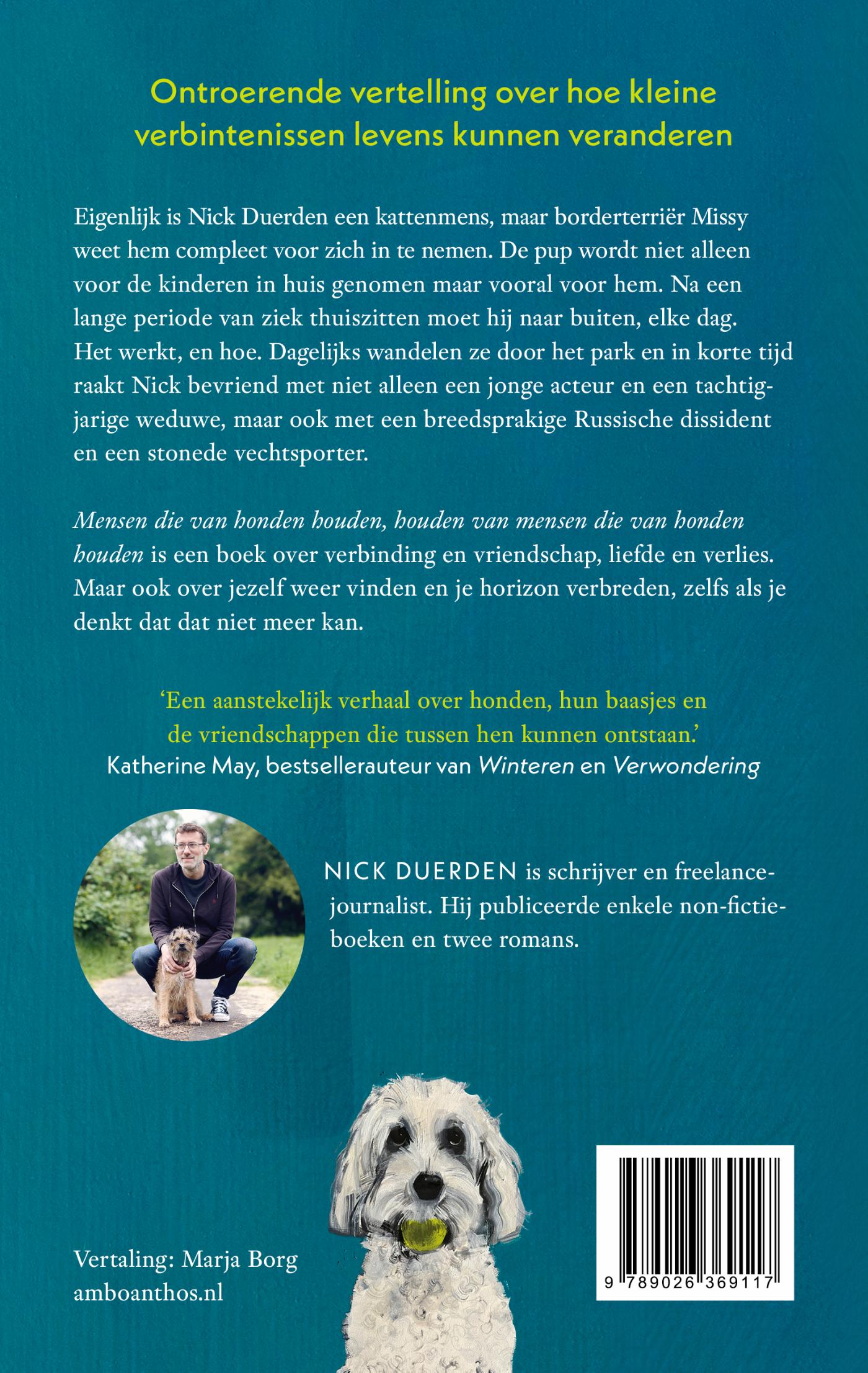 Achterkant van Mensen die van honden houden, houden van mensen die van honden houden