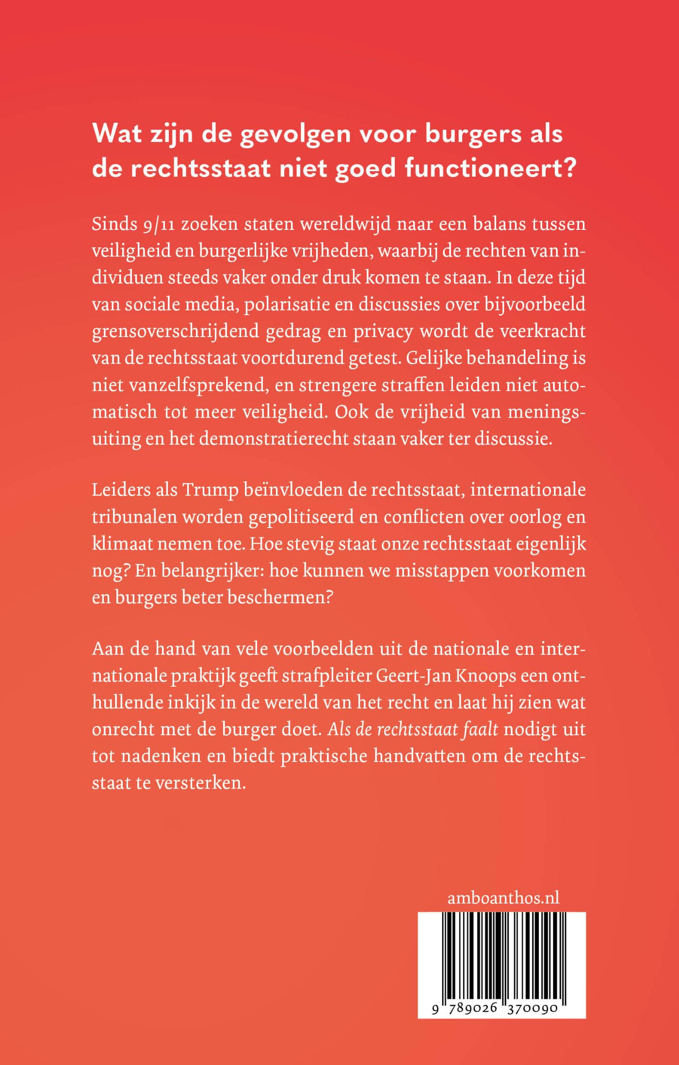 Achterkant van Als de rechtsstaat faalt