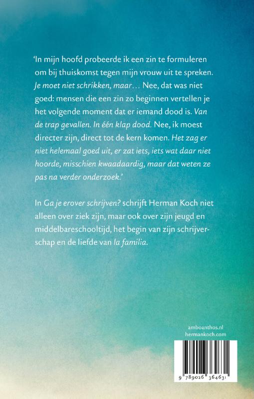 Achterkant van Ga je erover schrijven?