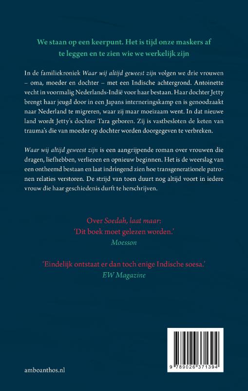 Achterkant van Waar wij altijd geweest zijn