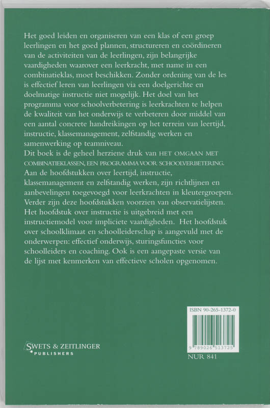 Achterkant van Effectieve instructie en doelmatig klassemanagement