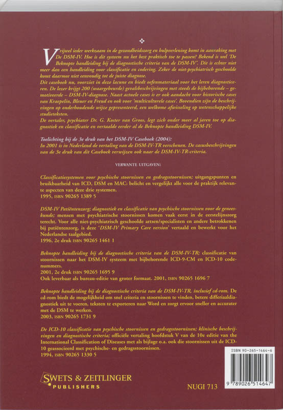 Achterkant van Caseboek